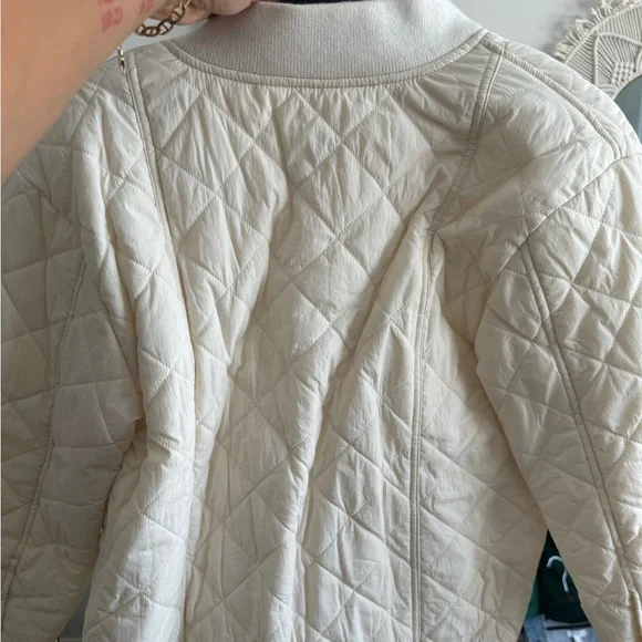 Cream rain material button up jacket - Picture 2 of 3